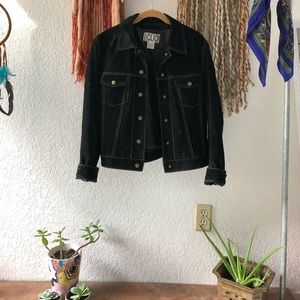 Vintage Black Leather Suede Jacket